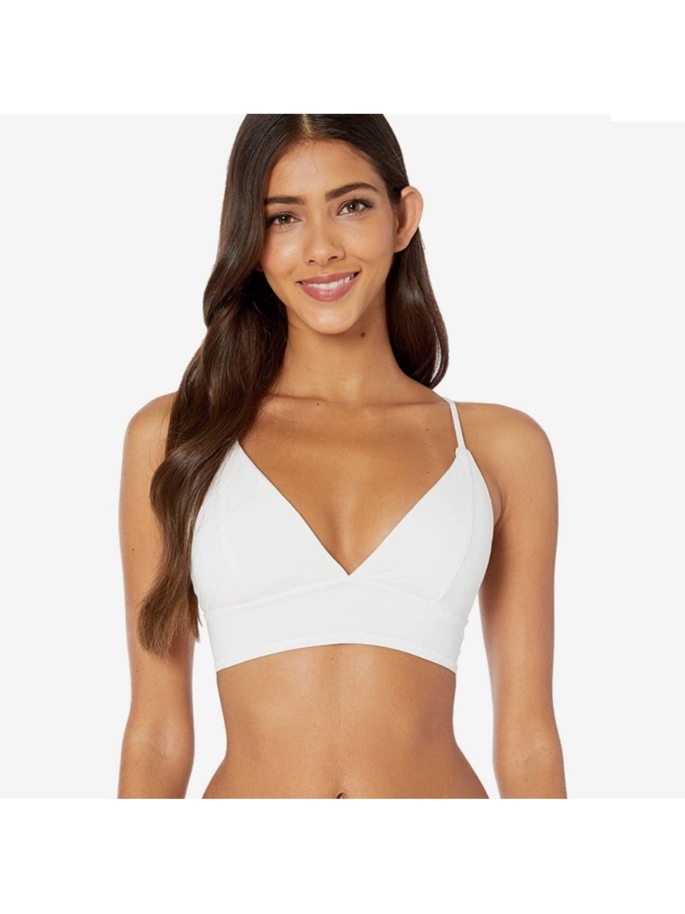 NWOT Becca White Skylar Bikini Top D Cup